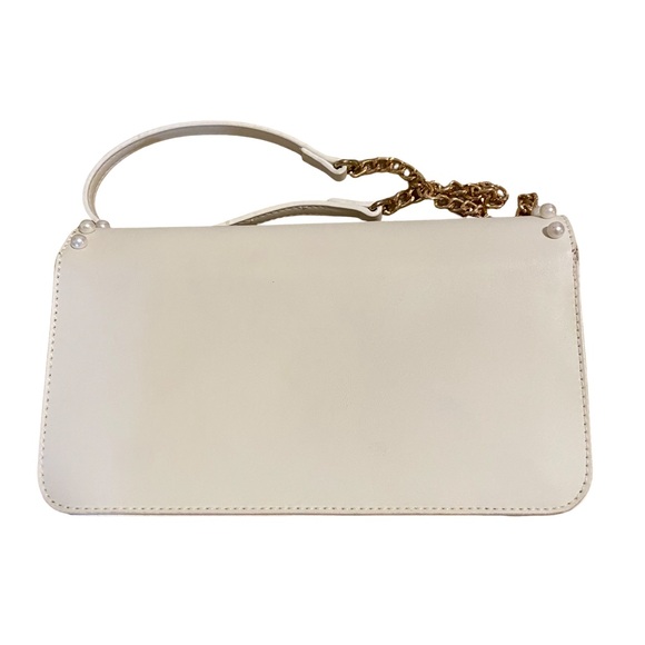 Lulus Elegant Pure White Studded Gold Chain Shoulder Bag - Picture 3 of 12